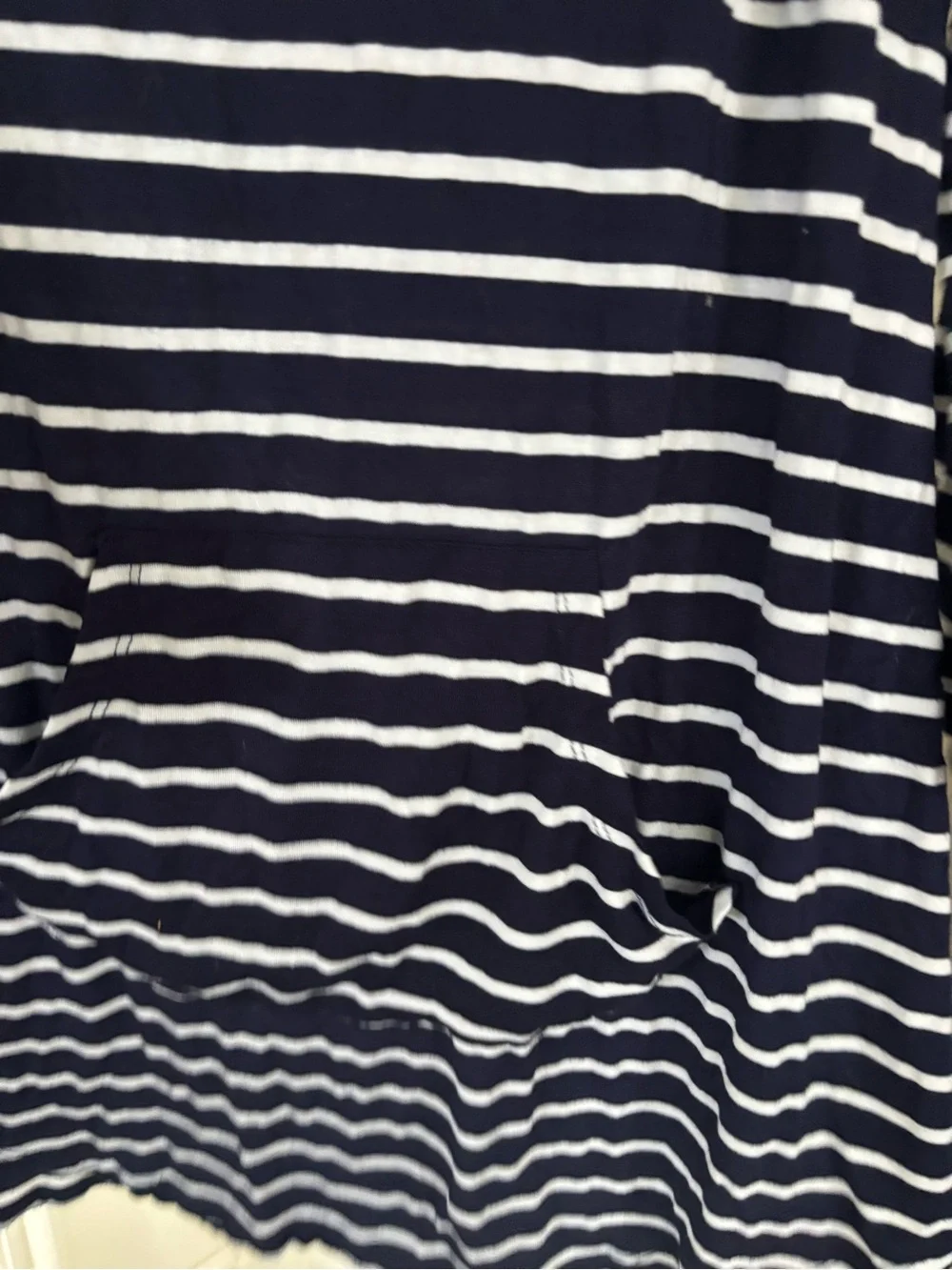 Striped Navy and White Women's Swim Coverup Tunic  pocket in the front size m